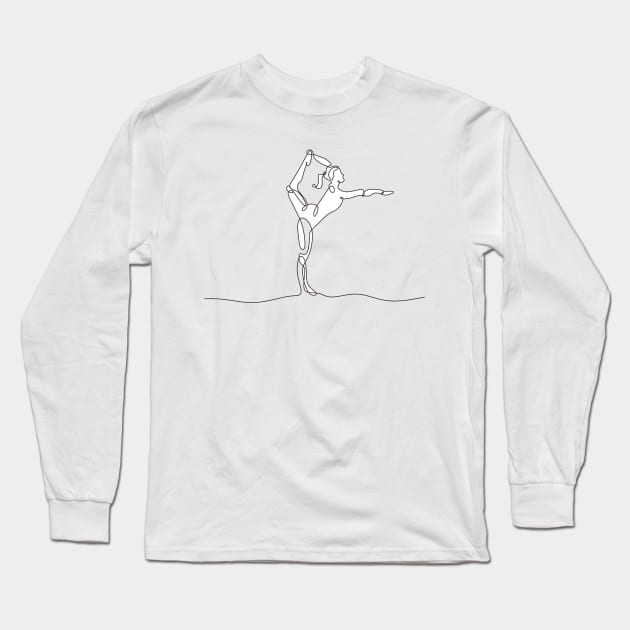 One Line Drawing Yoga Long Sleeve T-Shirt by Genuine Vintage